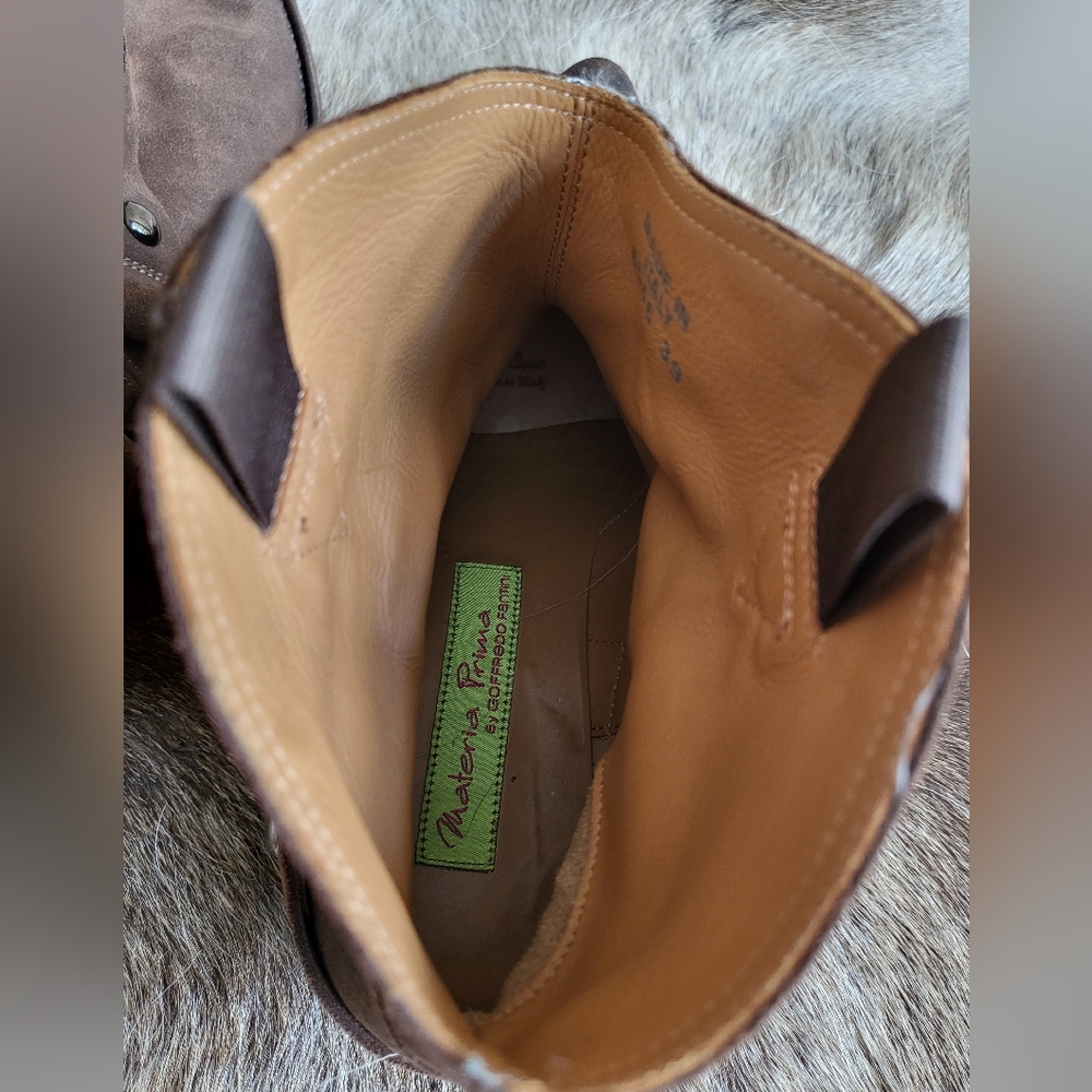 Materia Prima by Goffredo Fantini Italian Sueded Leather Western Ankle Boots 39 - Picture 14 of 15